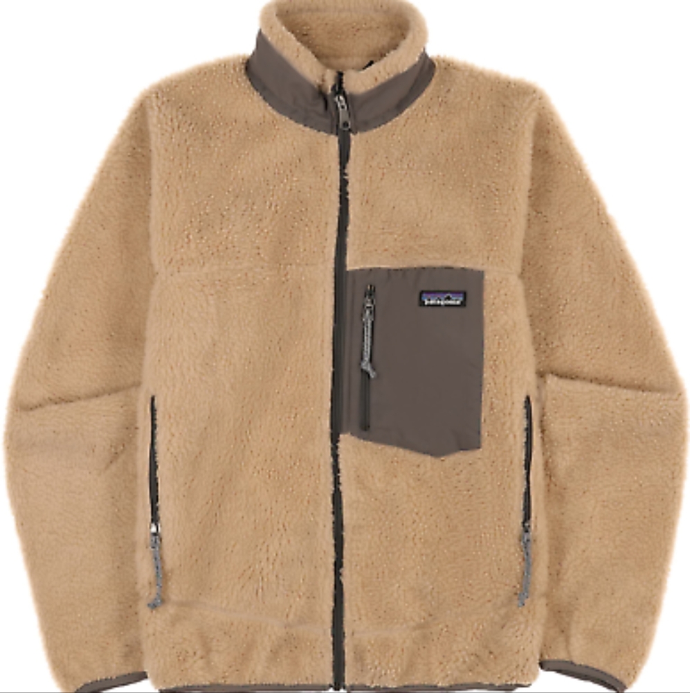 Patagonia Retro X Natural Oatmeal Beige Brown, Gray and Green trim, Men's XL